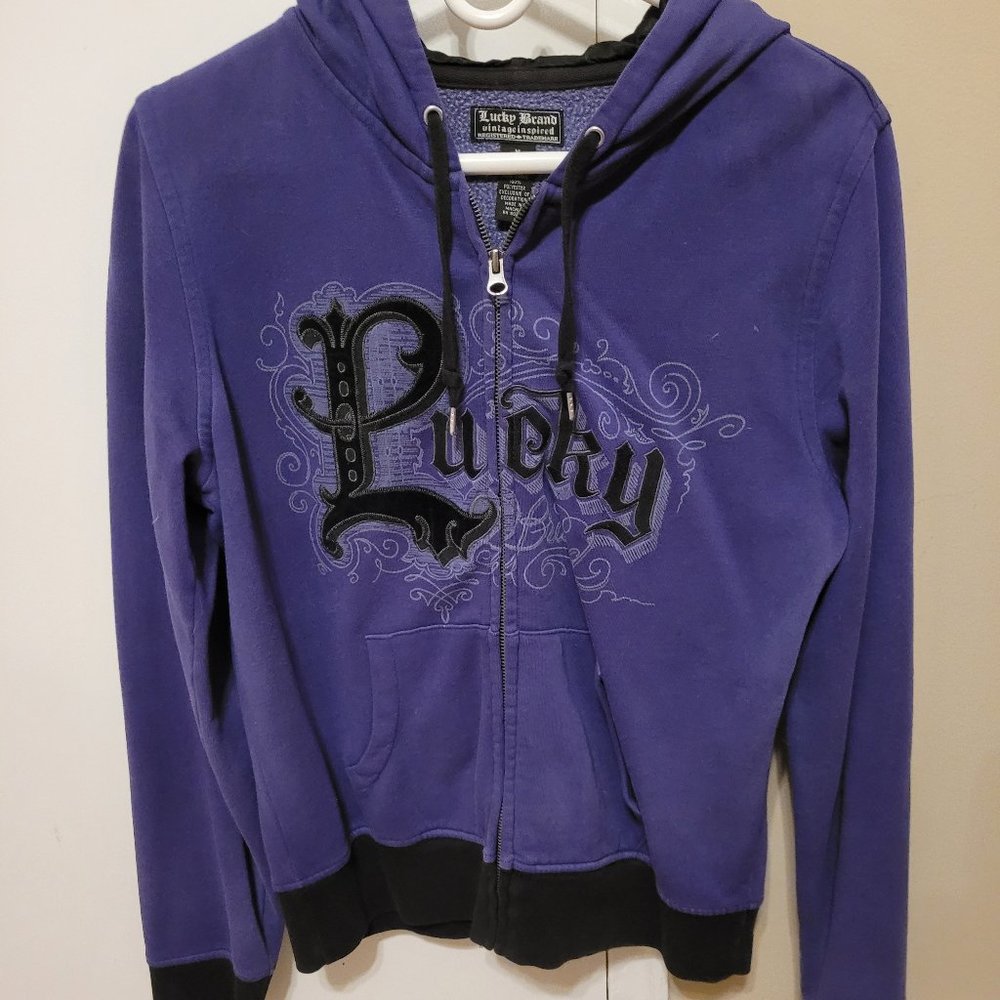 Lucky Zip Hoodie - Purple Size M